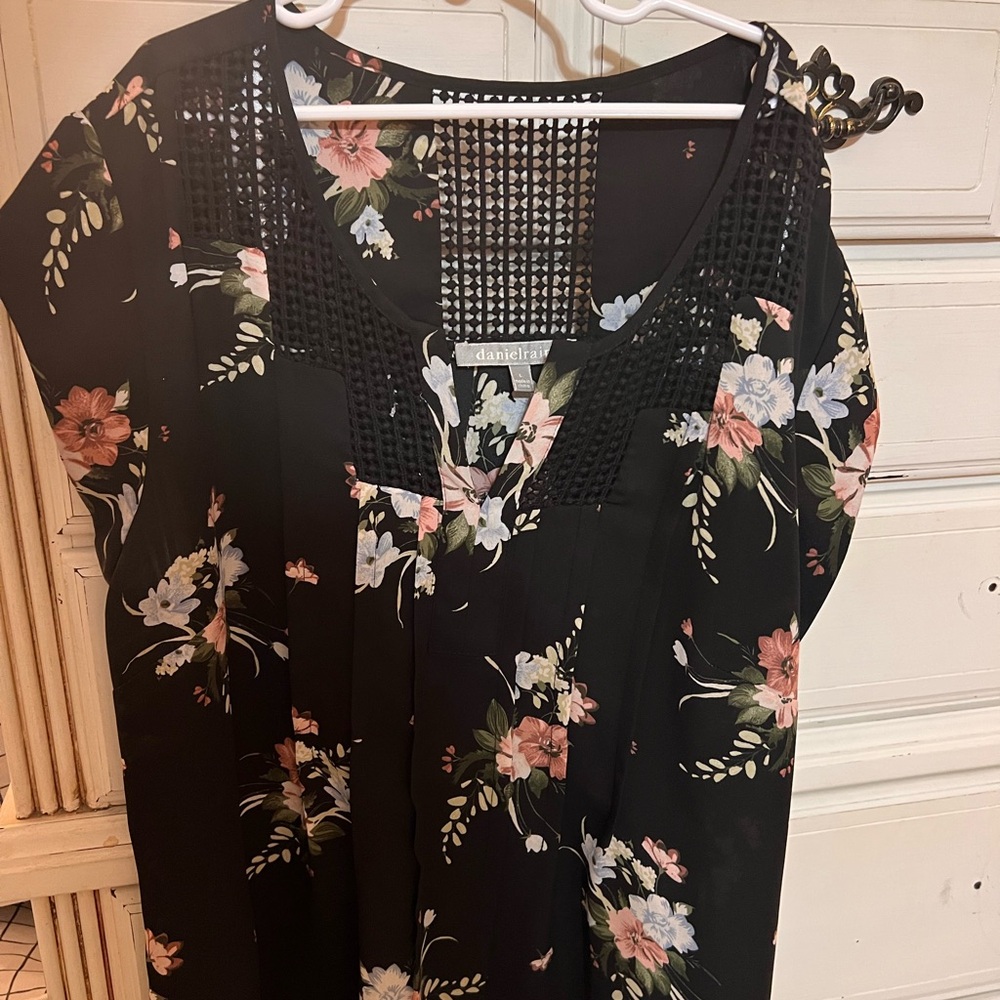Daniel Rainn Black Floral Top